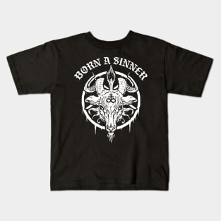 Born A Sinner Baphomet Kids T-Shirt